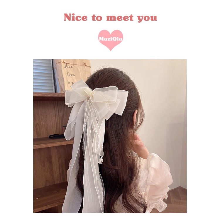 Kẹp Tóc Nơ Ruy Băng Lớn Tinh Tế Thời Trang Cao Cấp Cho Nữ