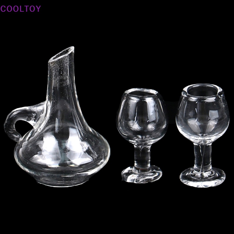 1 Bộ Ly Thủy Tinh Trong Suốt 1: 12 Trang Trí Nhà Búp Bê