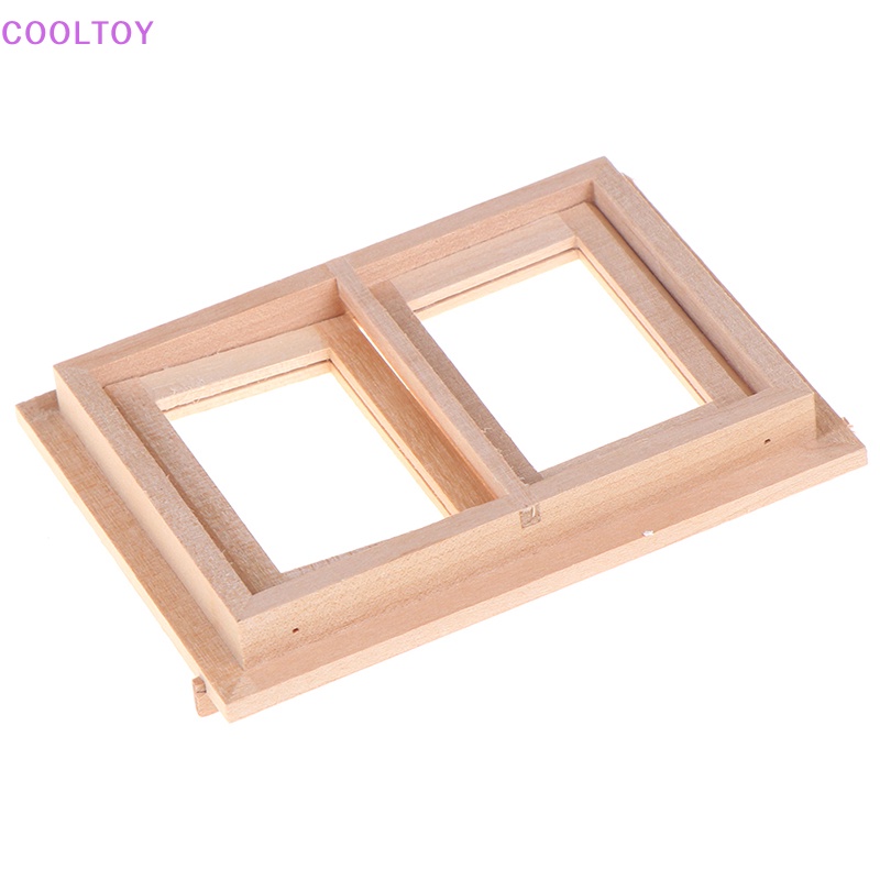 Cửa Sổ Mini 2 Pane Bằng Gỗ Tỉ Lệ 1 / 12 Trang Trí Nhà Búp Bê DIY