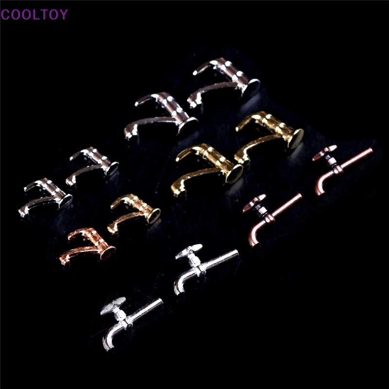 Bộ 2 Vòi Nước Mini Bằng Hợp Kim Tỉ Lệ 1: 12 Dùng Trang Trí Nhà Búp Bê