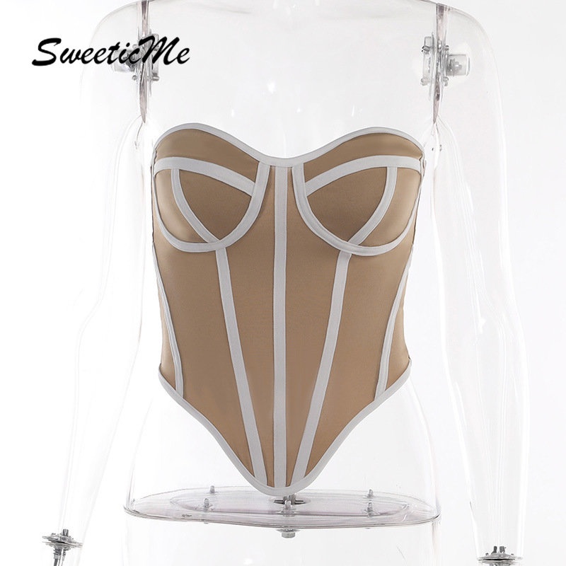 Áo Ống Ôm Hở Lưng Phối Màu Tương Phản Thời Trang Mới 2023 Cho Nữ