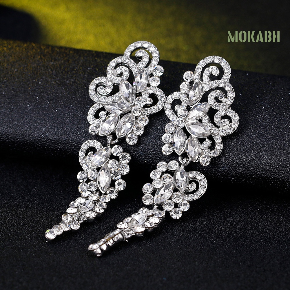 Bông Tai Dáng Dài Đính Đá Thời Trang Sang Trọng Cho Nữ