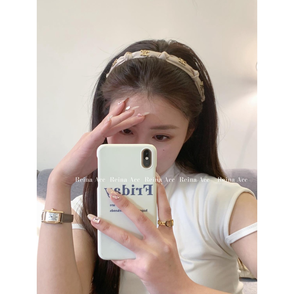 Băng Đô Cài Tóc Satin Màu Đen Thời Trang Xuân Hè 2023 Cho Nữ