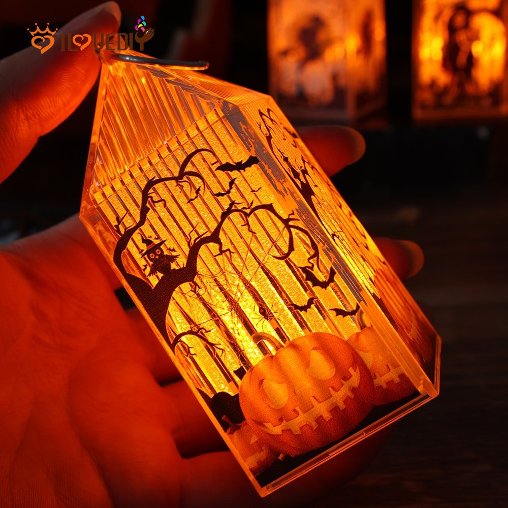 Đèn LED Hình Đầu Lâu Bí Ngô / Ngọn Lửa Cỡ Nhỏ Độc Đáo Trang Trí Tiệc Halloween