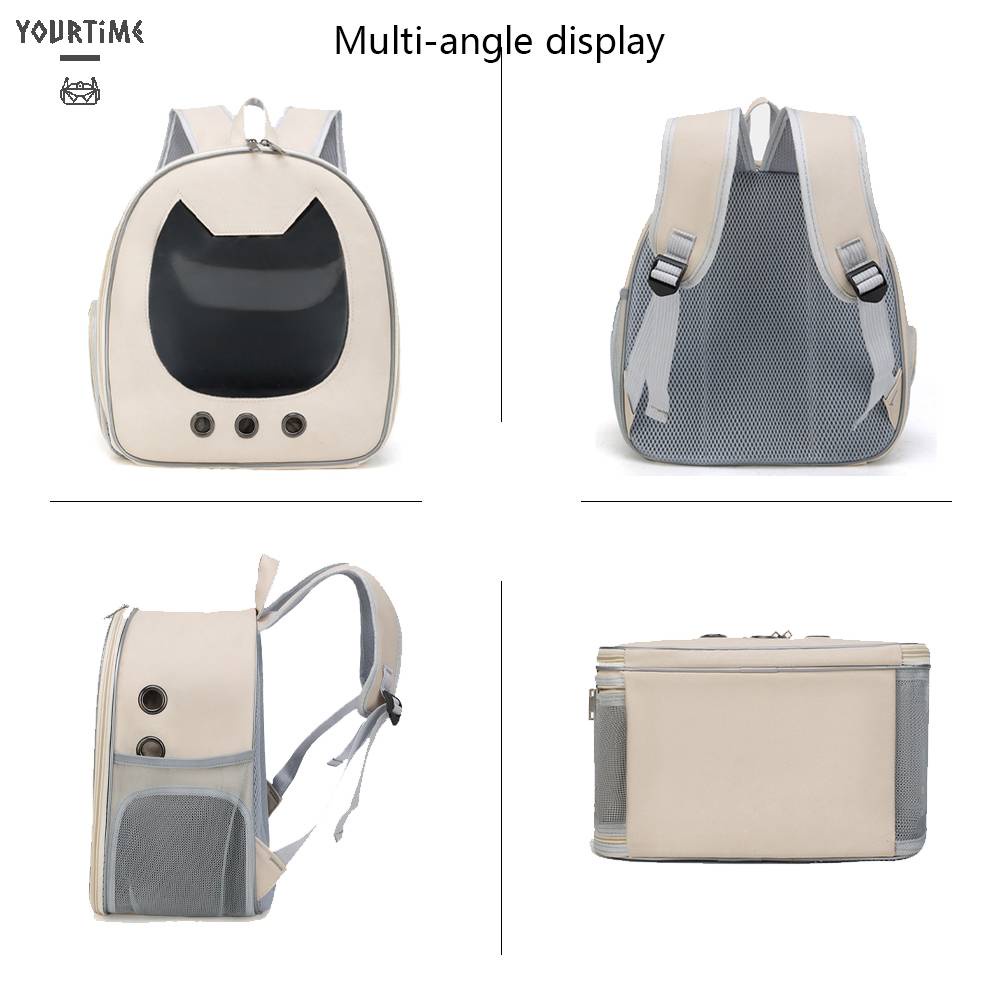 Ba Lô Địu Thú Cưng Bằng Da PU Phối Lưới Thoáng Khí