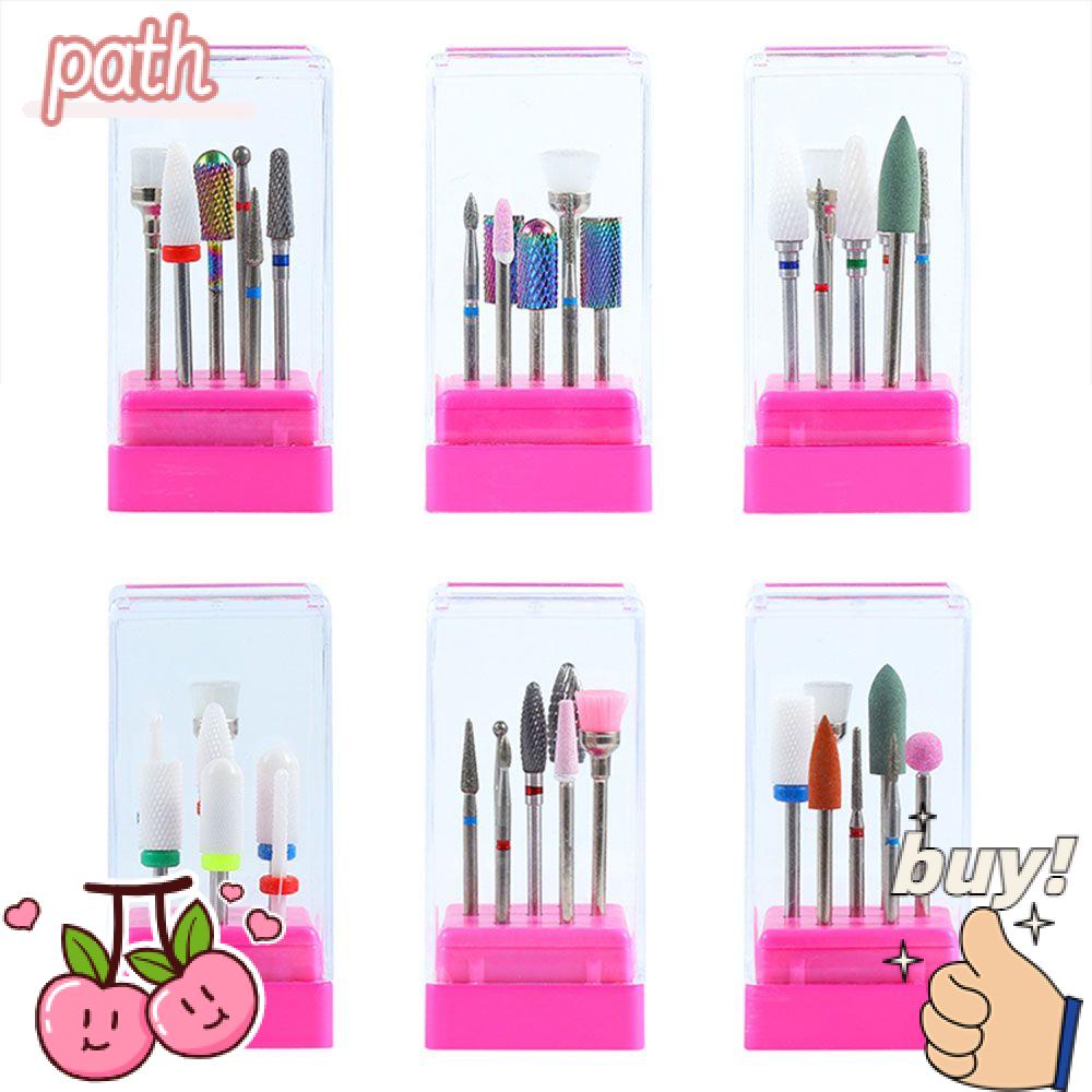 PATH Bộ 7 Mũi Khoan Móng Tay Bằng Sứ Kèm Hộp Đựng