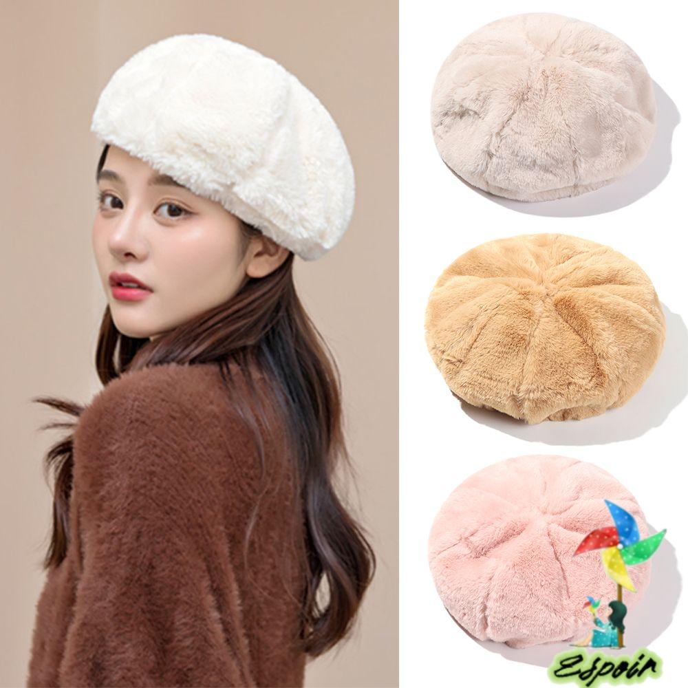 Mũ Beret Lông Giả Phong Cách Vintage Thời Trang
