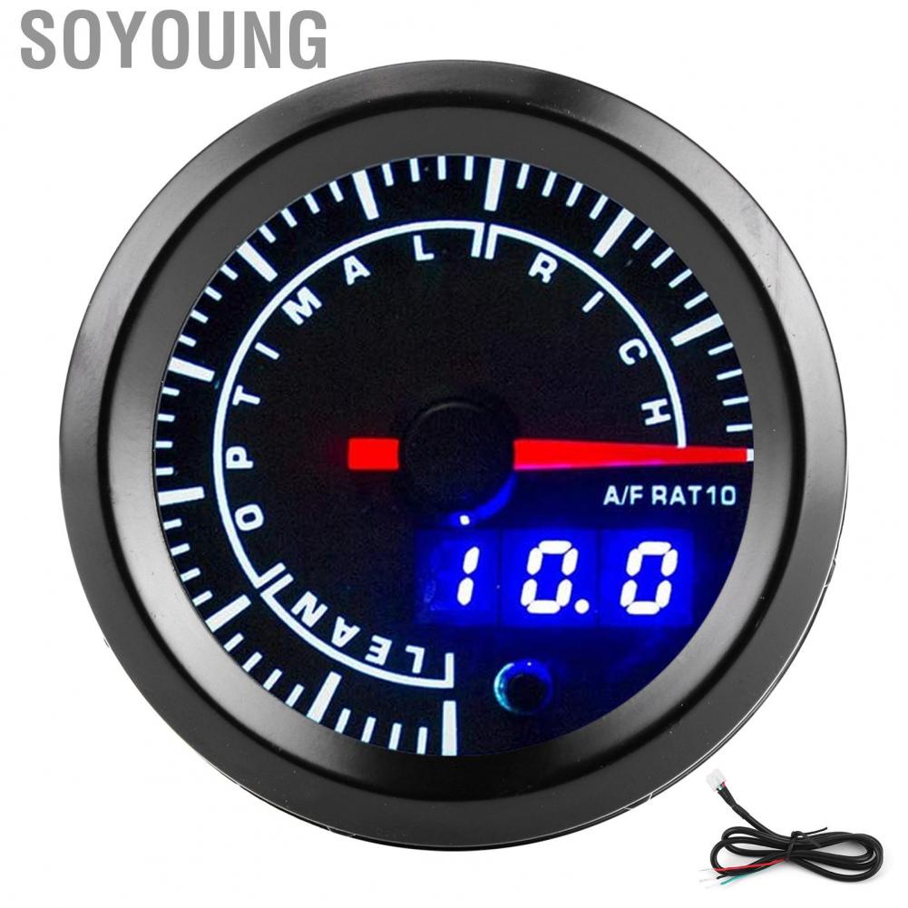 Soyoung Universal Fuel Ratio Gauge Pointer  Digital Display 52mm Dia Auto Instr