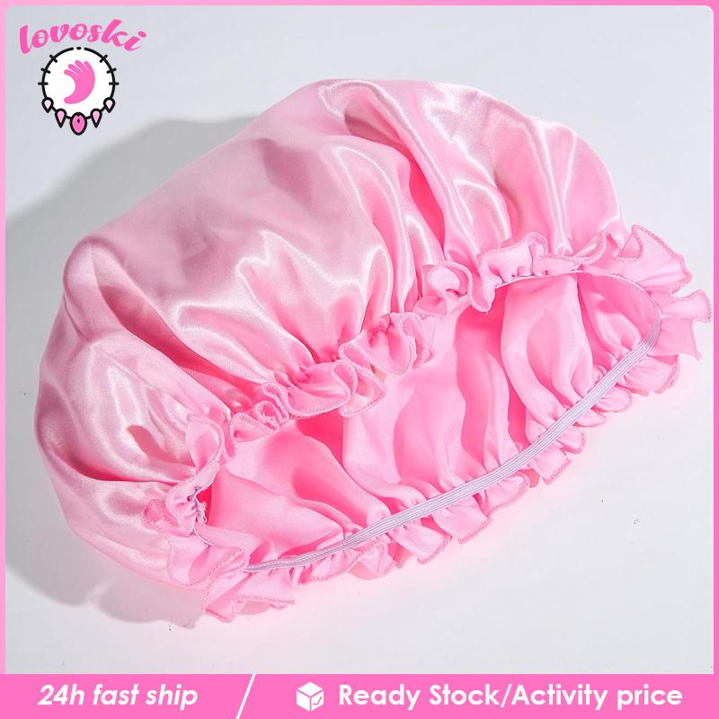 Mũ Trùm Tóc Bằng Satin Co Giãn Cho Tóc Dài Uốn Xoăn