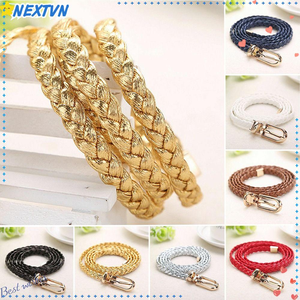 Thắt Lưng Bện Dây Mỏng Phong Cách Vintage Thời Trang