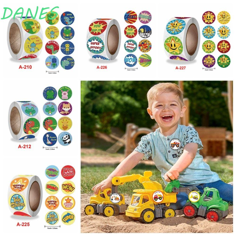 Cuộn 500 Miếng Dán PVC Hình Động Vật Hoạt Hình Dễ Thương Trang Trí Xe Hơi