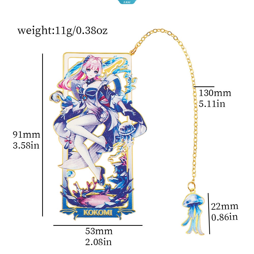 Thẻ Đánh Dấu Trang Sách Bằng Kim Loại Xiao Kaedehara Kazuha