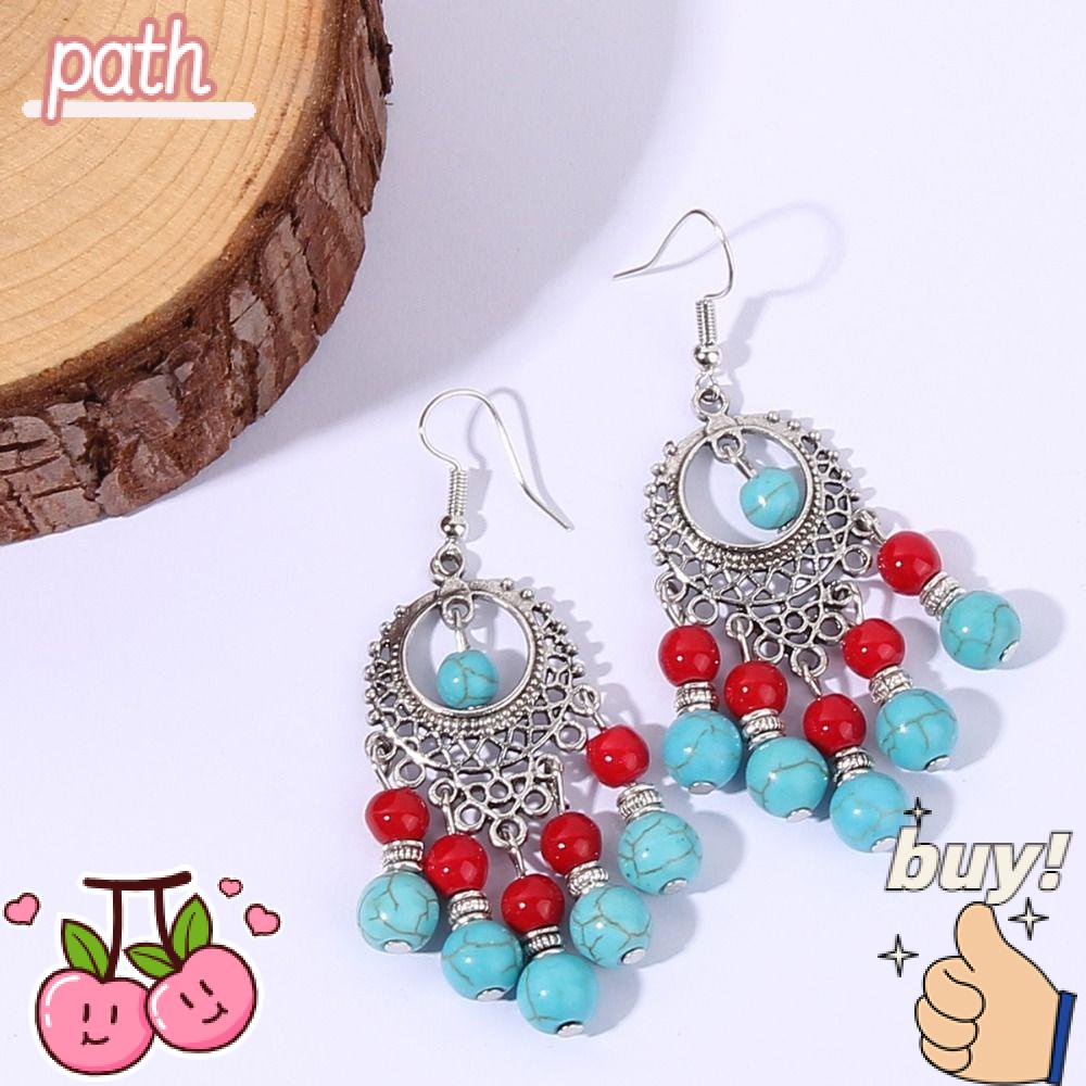 Bông Tai Dáng Dài Phong Cách Retro Thời Trang Đi Biển Xinh Xắn Cho Nữ