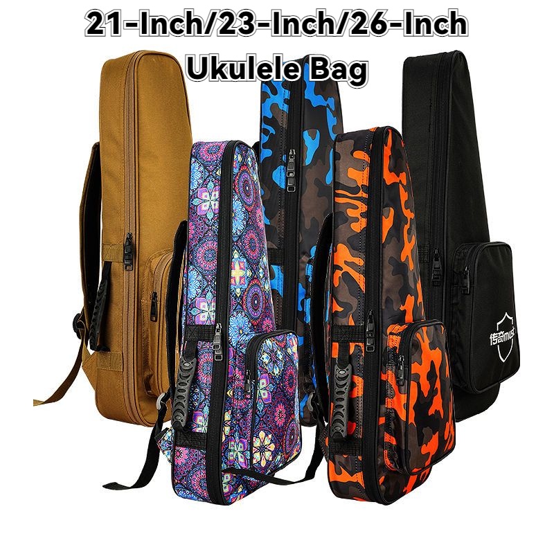 Túi Đựng Đàn Ukulele 21-Inch 23-Inch 26-Inch Họa Tiết Rằn Ri Chất Liệu Cotton Chống Thấm Nước Tiện Dụng Cho Bé