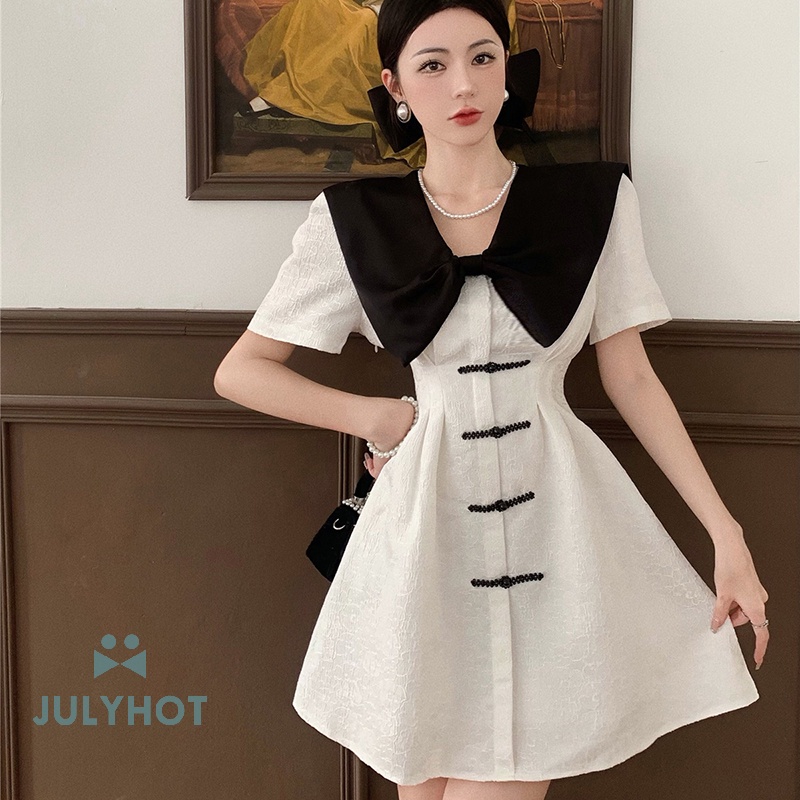 Áo Sơ Mi Mùa Hè Thắt Nơ Phong Cách Pháp Mát Mẻ Dành Cho Nữ