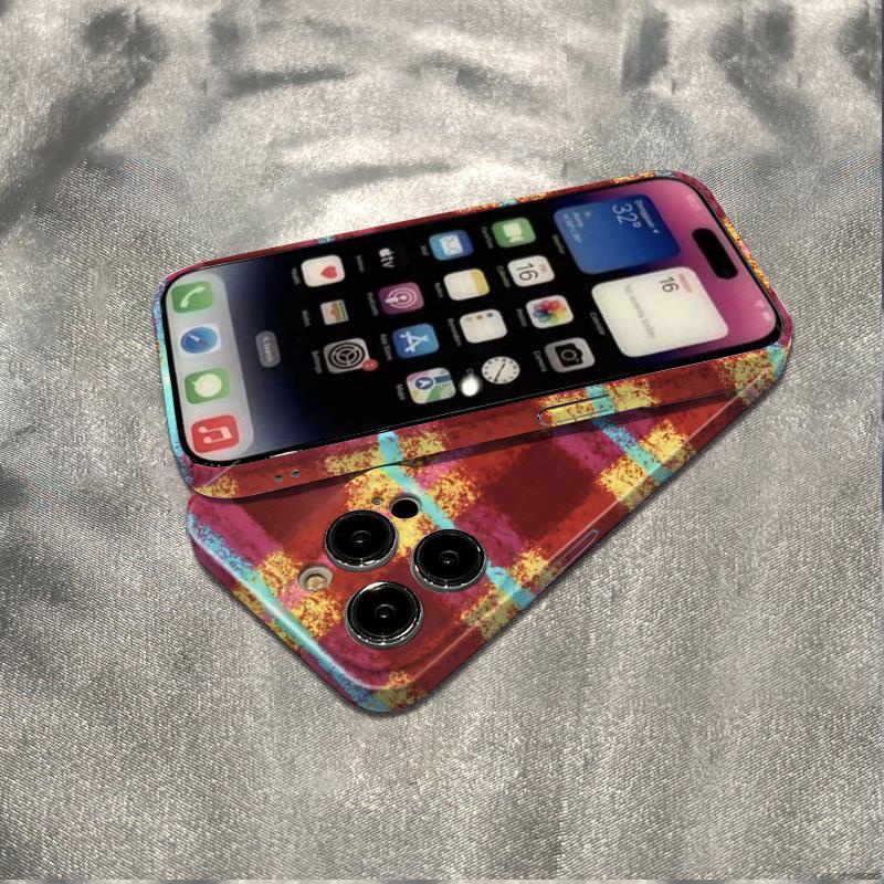 Ốp Điện Thoại Mềm Họa Tiết Caro Đỏ 6Iniphone plus max1314pro max1314pro127811Găng Tay Jpyyyyy Chống Sốc