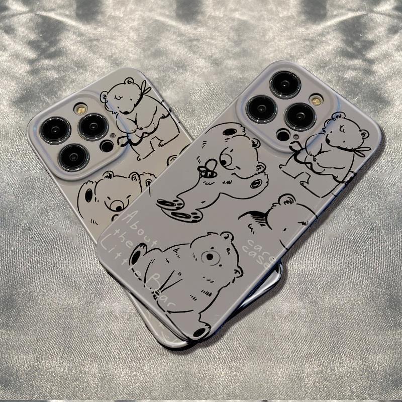 Ốp Điện Thoại Dẻo Họa Tiết Gấu / Ngỗng Phong Cách Graffiti Đơn Giản Chống Sốc Cho Iphone14Pro786In 11 plus 1213