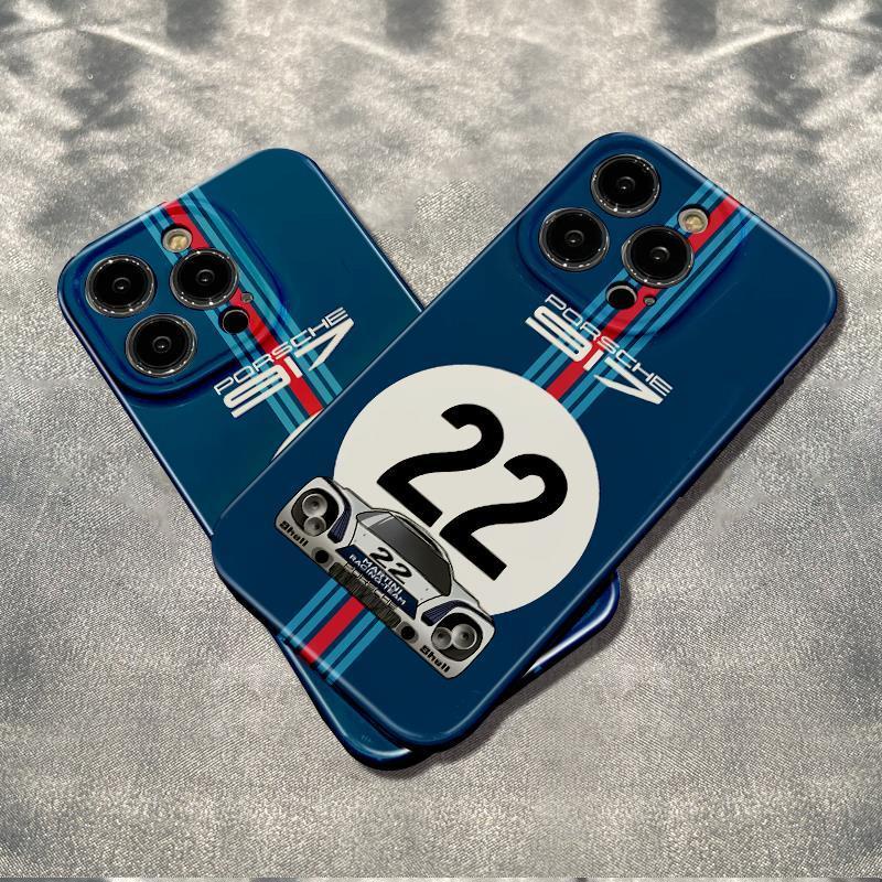 Ốp Điện Thoại Porsche Chống Sốc Màu Xanh Dương Đơn Giản Cho Apple iPhone Max121114Vỏ Pro78 136ins 4KBS