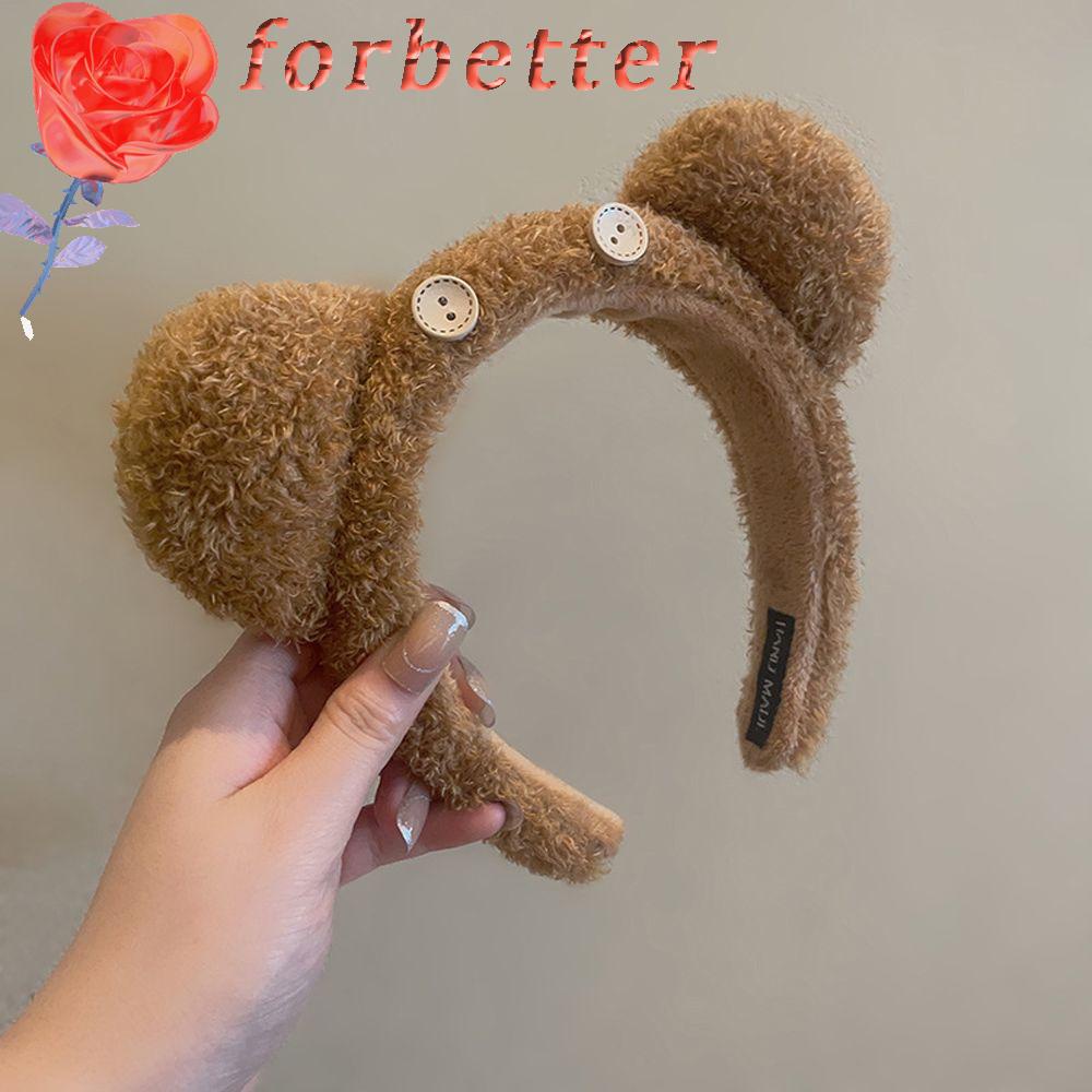 Băng Đô Cài Tóc Hình Tai Gấu Bằng Lông Nhung Dễ Thương Xinh Xắn