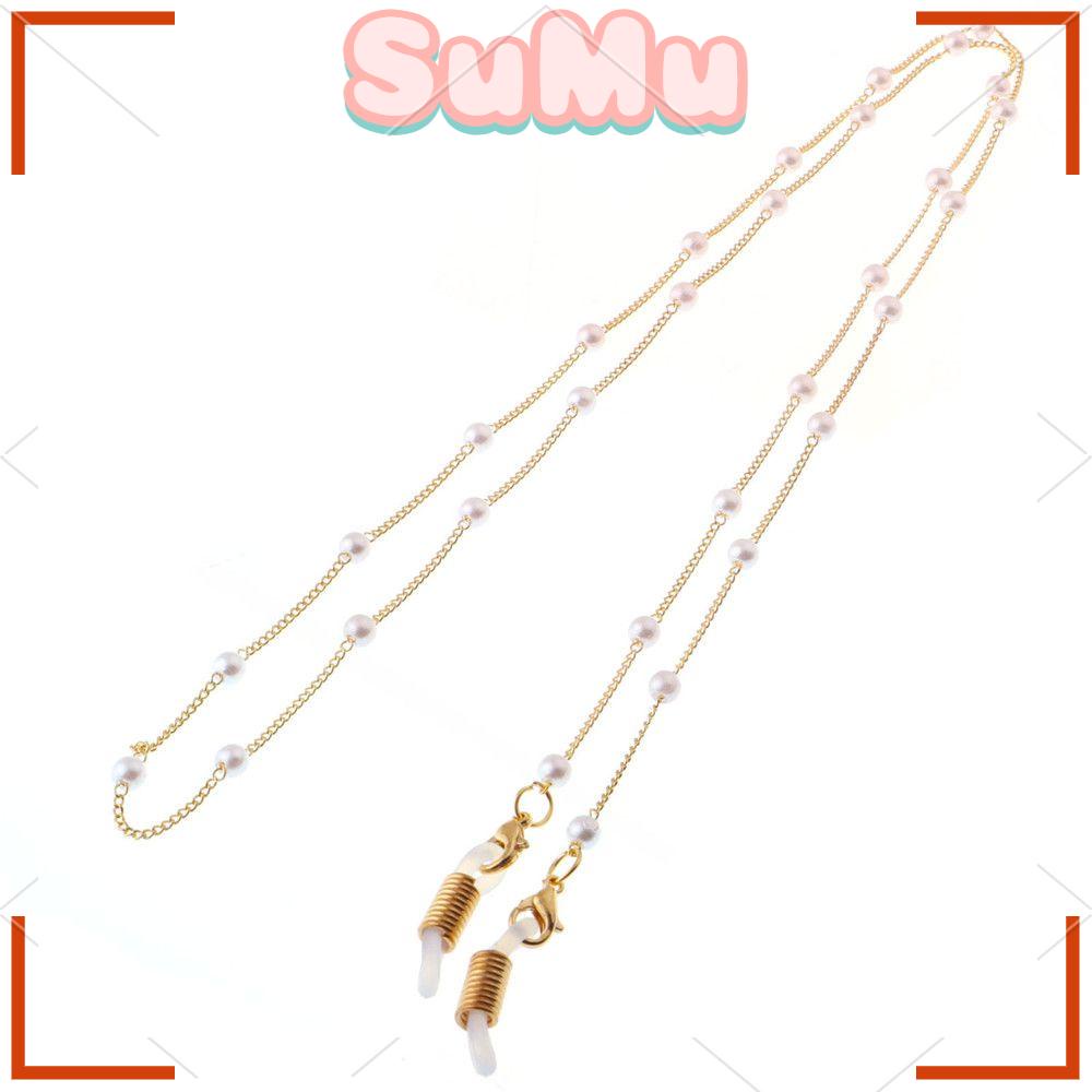 Dây Chuỗi Đeo Mắt Kính Bằng Kim Loại Đính Hạt Ngọt Ngào