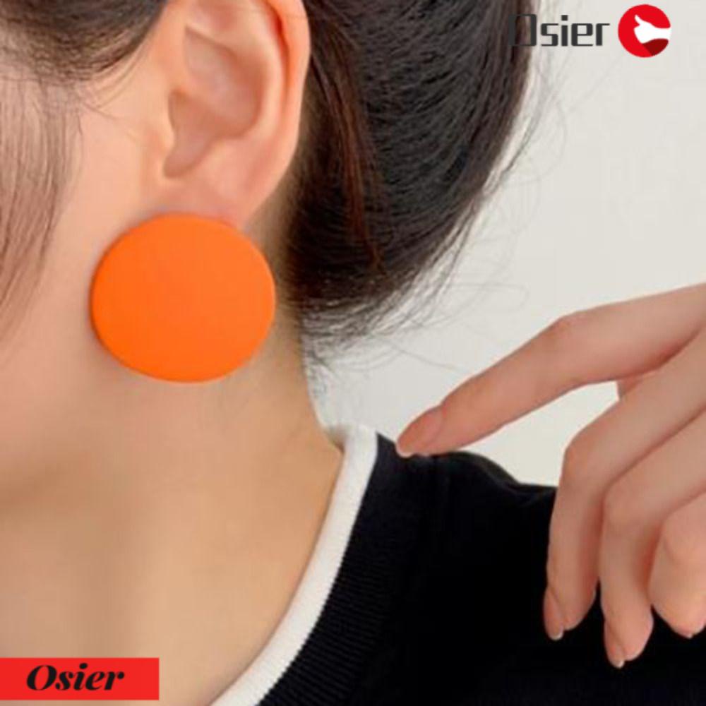 Osier1 Bông Tai Acrylic Hình Tròn Nhiều Màu Sắc Phong Cách 60s