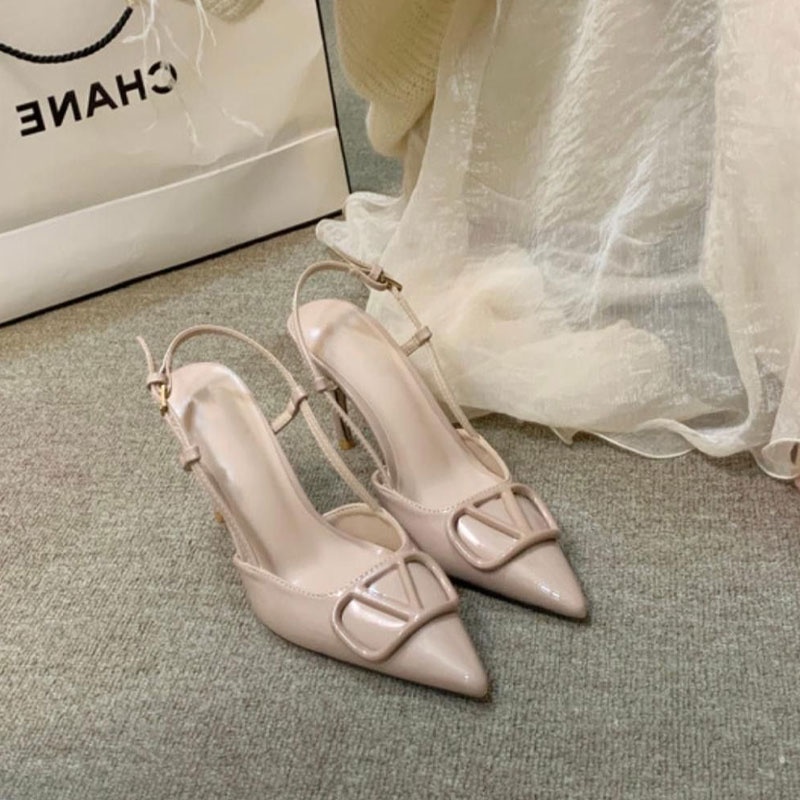 Giày Cao Gót Sandal Da PU 6-8cm Thời Trang Thanh Lịch