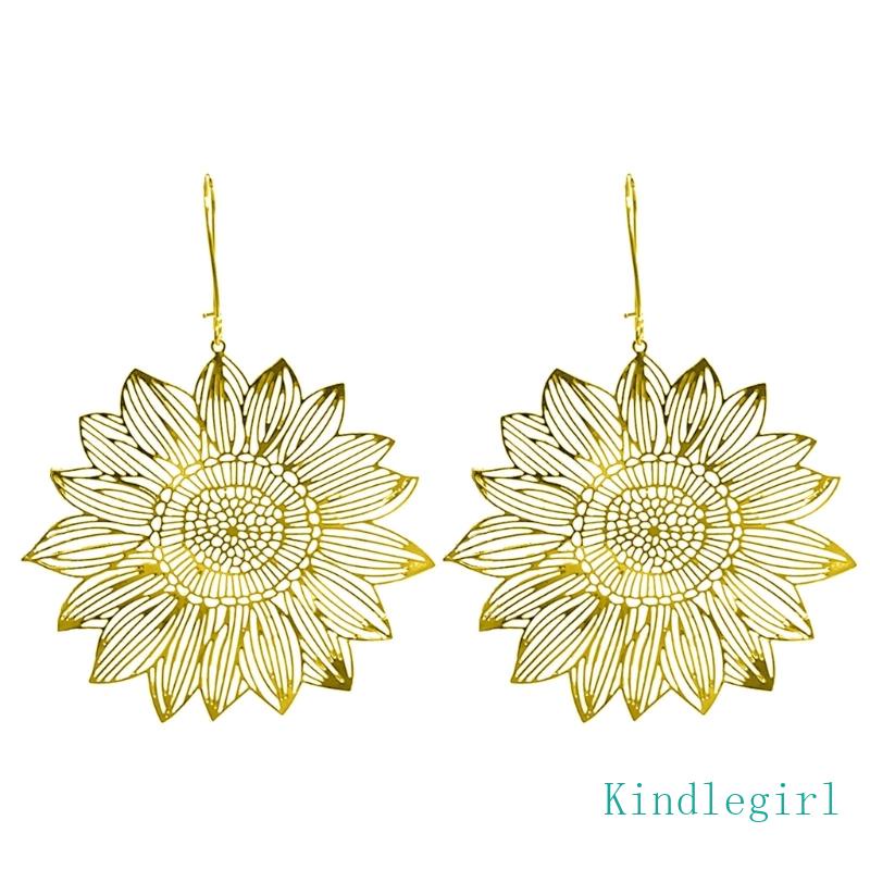 Bông Tai Dáng Dài Hình Hoa Hướng Dương Xinh Xắn Thời Trang Cho Nữ