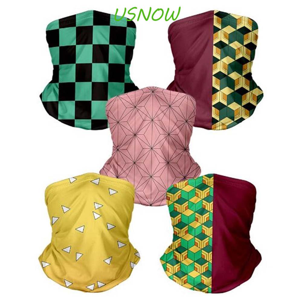 Khẩu Trang Bandana Che Mặt Chống Bụi In Hình Demon Slayer Dùng Leo Núi / Đi Bộ Đường Dài Thể Thao Ngoà