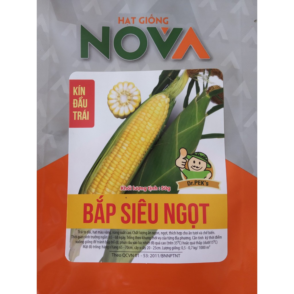 HẠT GIỐNG NGÔ NGỌT NOVA GÓI 50G -SIÊU NGỌT