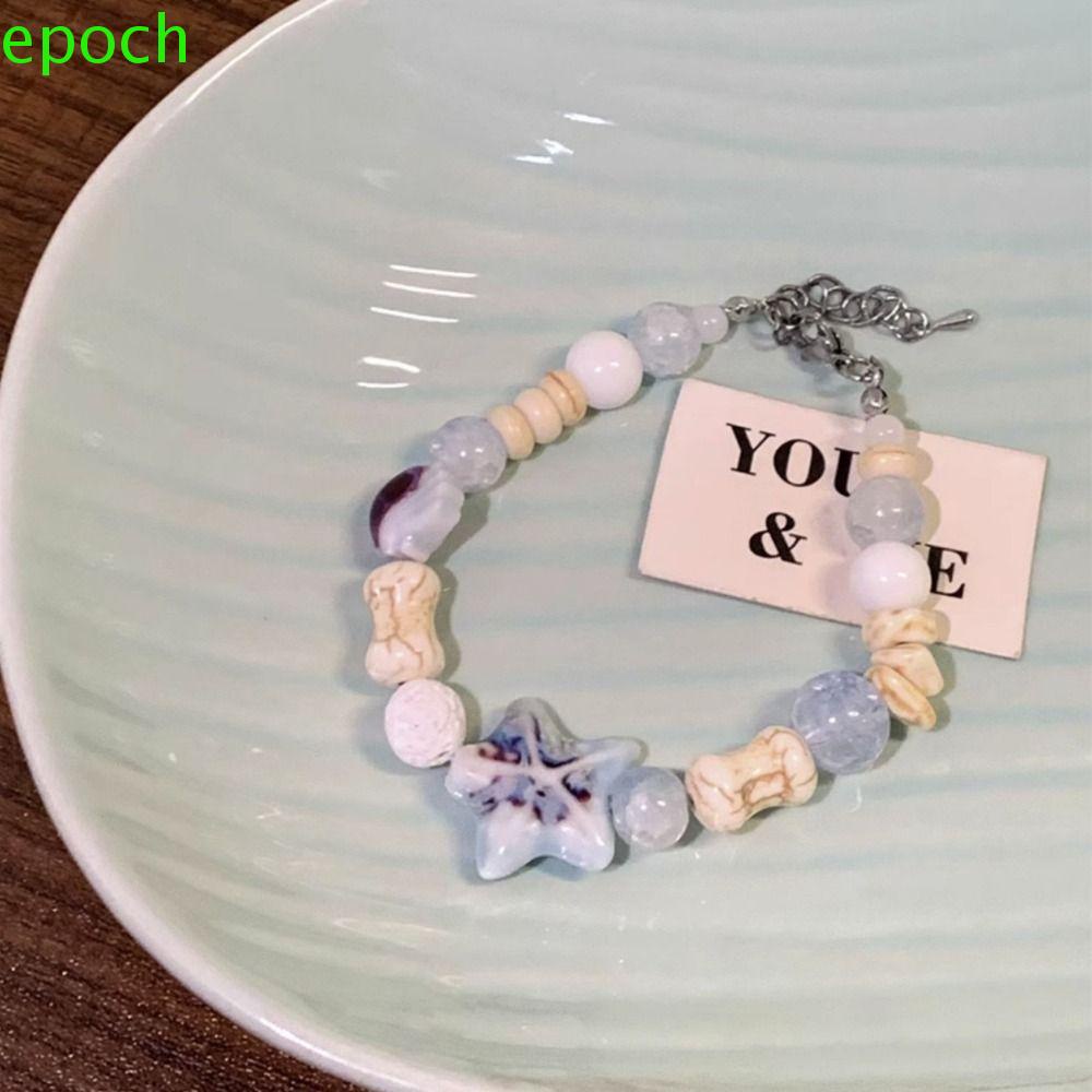 Epoch Vòng Tay Chuỗi Hạt Mắt Mèo Đính Hoa Phong Cách Hàn Quốc Thời Trang Mùa Hè