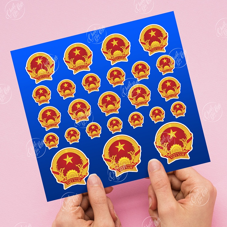 Bộ 25 hình dán Quốc Huy không thấm nước