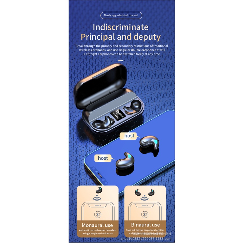 Tai Nghe Bluetooth TWS X57 Mini Tầm Nhìn Riêng Tư Màn Hình Kỹ Thuật Số 5.3