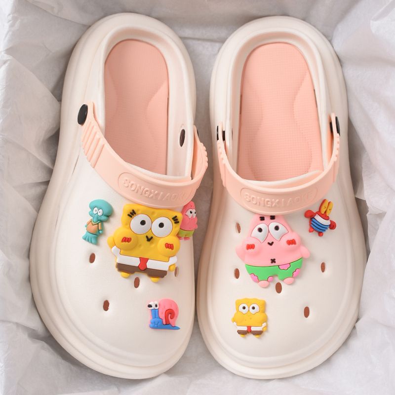 🌟Mới 2023🌟sandal nữ  dép chống trượt đáy dày xuyên thấu  họa tiết hoạt hình thời trang 2023 bánh mì dép AA6463