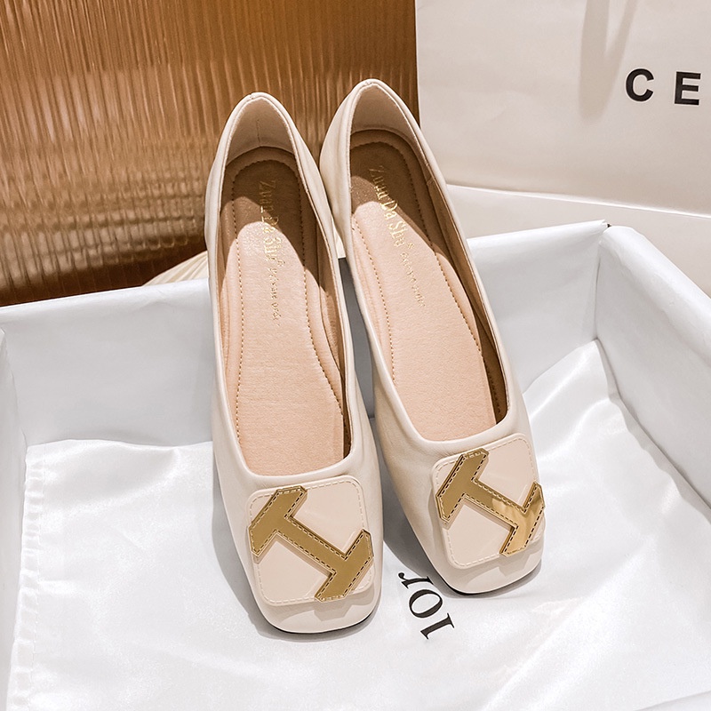 Giày Búp Bê Da Mềm Đế Bằng Thoải Mái Thời Trang Cho Nữ