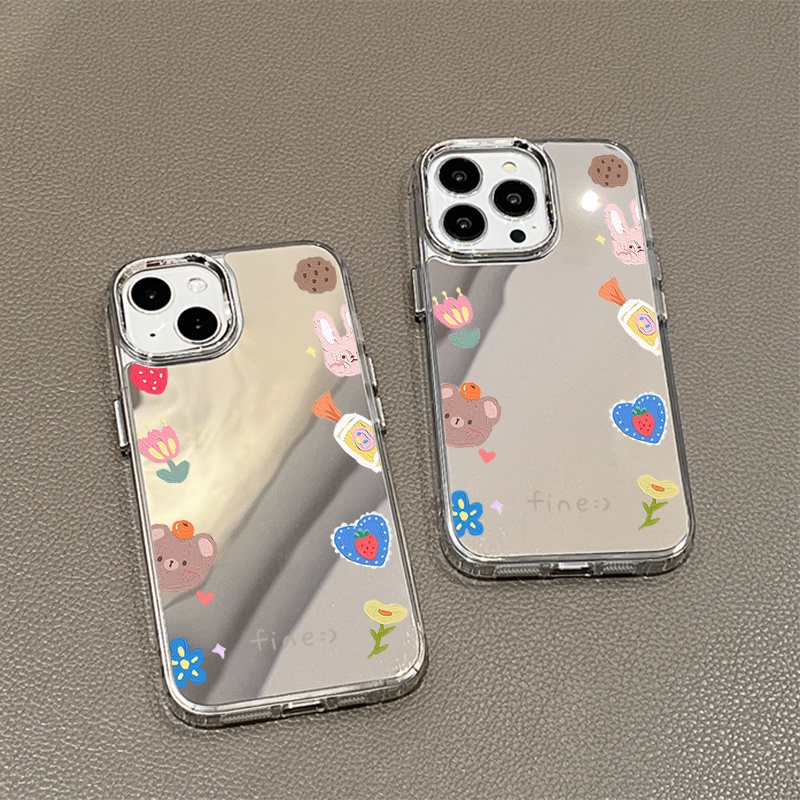 Ốp Điện Thoại Tráng Gương Họa Tiết Hoạt Hình Cho IPhone 11 12 13 14 12Pro 13Pro 14Pro Pro Max XR X XS Max
