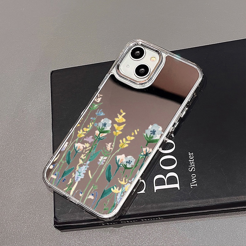 Ốp Điện Thoại Tráng Gương Họa Tiết Hoa Màu Nước Cho IPhone 11 12 13 14 12Pro 13Pro 14Pro Pro Max XR X XS Max
