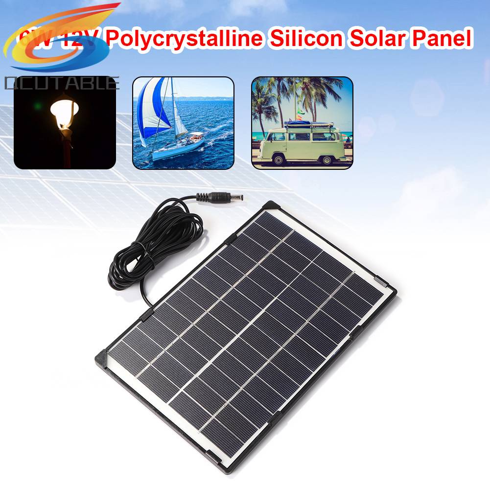 Tấm Pin Năng Lượng Mặt Trời 6W 12V DC5521 Dành Cho Camera Giám Sát Trong Nhà Ngoài Trời