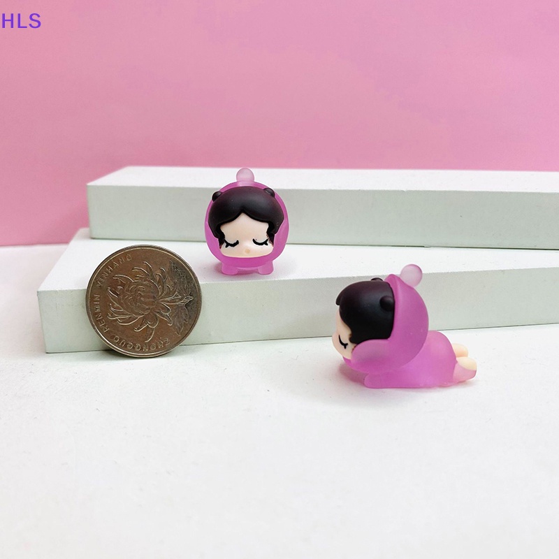 [HLS] Set 5 Tượng Bé Gái Đang Ngủ Mini Bằng Nhựa Phát Sáng Trong Bóng Tối Trang Trí Tiểu Cảnh