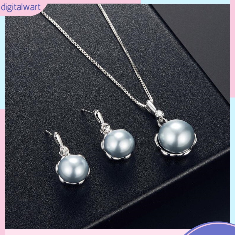 Bộ Trang Sức Ngọc Trai Và Kim Cương Nhân Tạo Sang Trọng Quý Phái Dành Cho Nữ