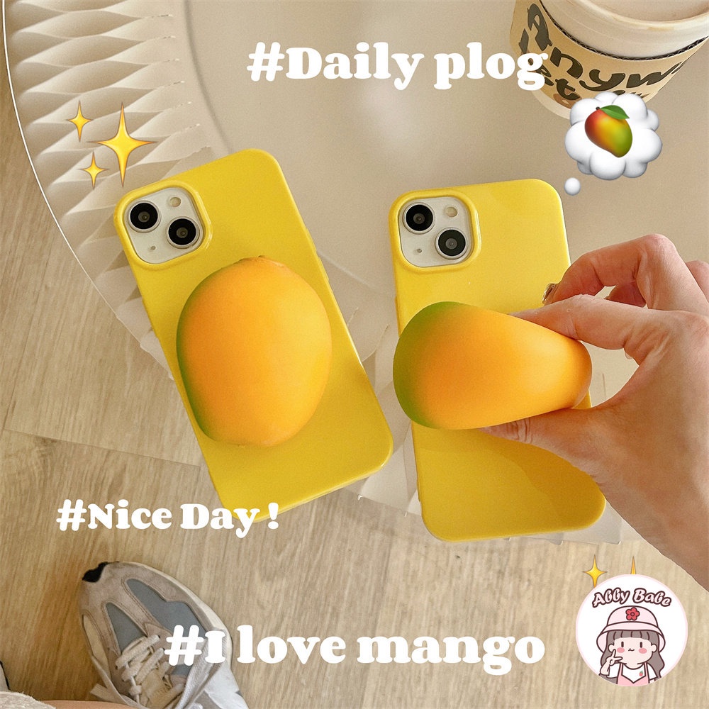 Ốp Điện Thoại TPU Mềm Bóng Trong Suốt Họa Tiết Quả Xoài 3D Phong Cách Hàn Quốc Cho IPhone 14 Pro Max 11