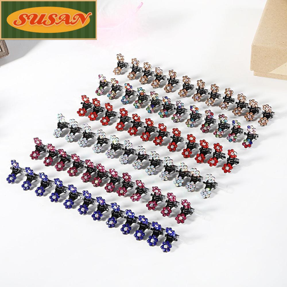 SUSANS Set 12 Kẹp Tóc Càng Cua Đính Đá Sang Trọng