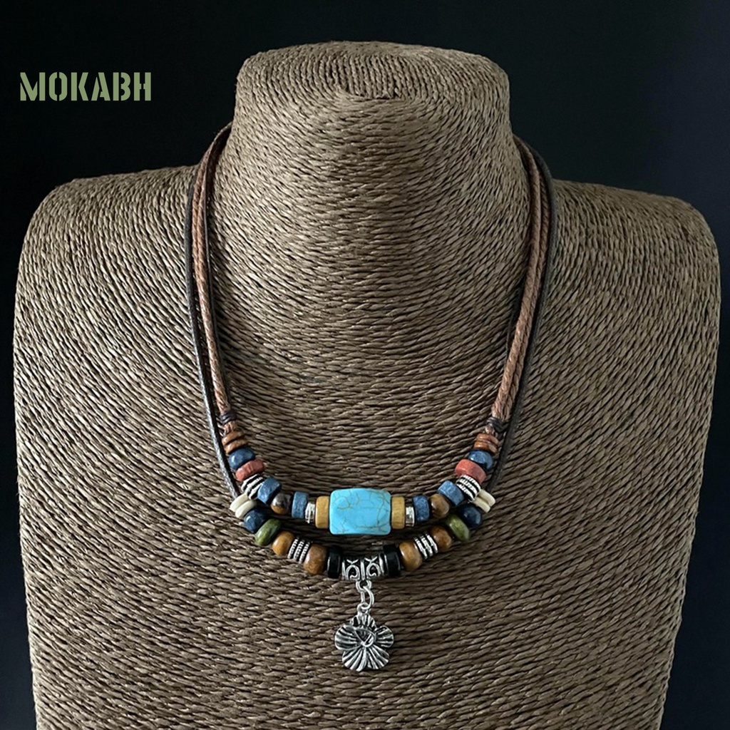 Vòng cổ Nhiều Lớp Họa Tiết Hoa Bằng Kim Loại Thời Trang Cho Nam