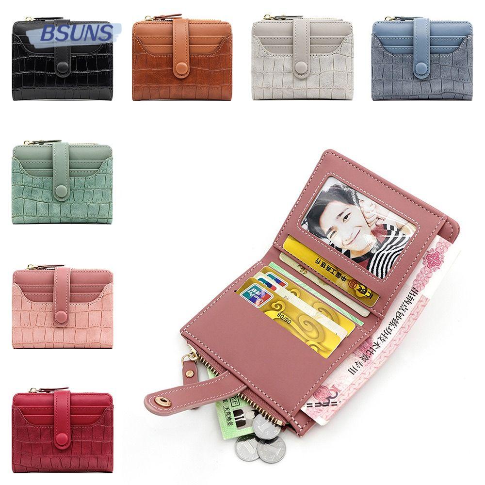 Ví Da PU Mini Có Khóa Kéo Dùng Đựng Thẻ Tiện Lợi Dành Cho Nữ