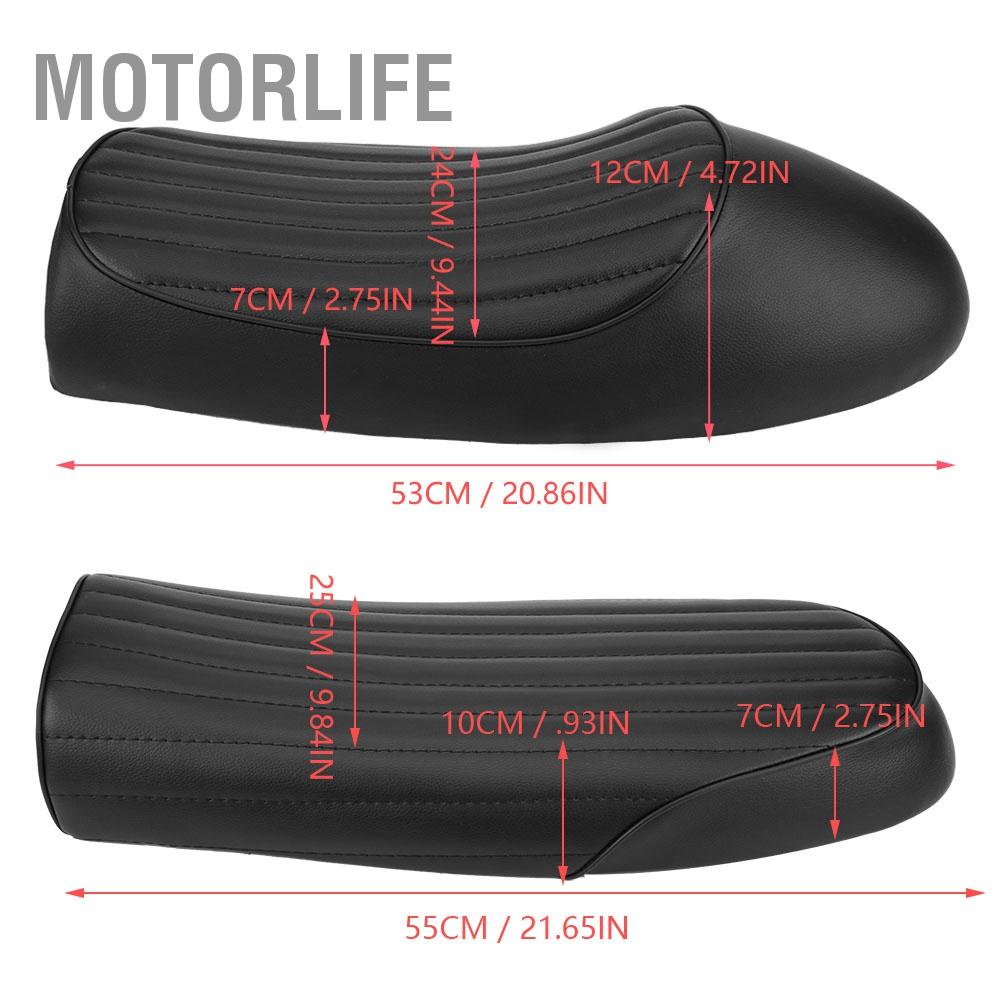 Motorlife Dành Cho Xe Honda CG125 1976-2008 Ghế Ngồi Máy Yên Retro Cafe Race Đệm Phẳng/Gù