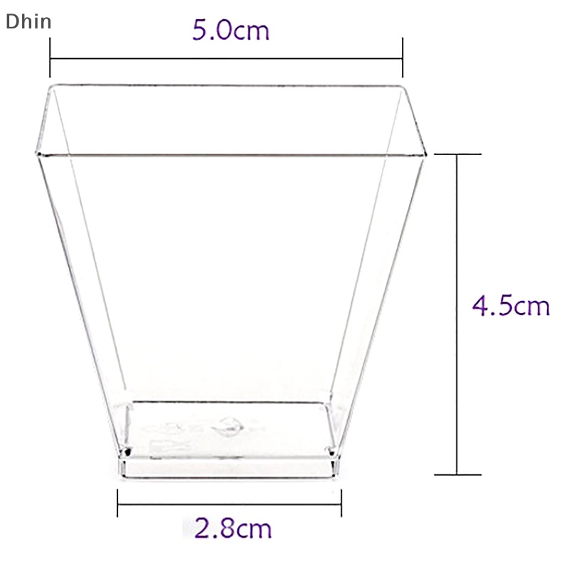 Set 100 Cốc Đựng Món Tráng Miệng 2Oz Mini Bằng Nhựa Dùng Một Lần