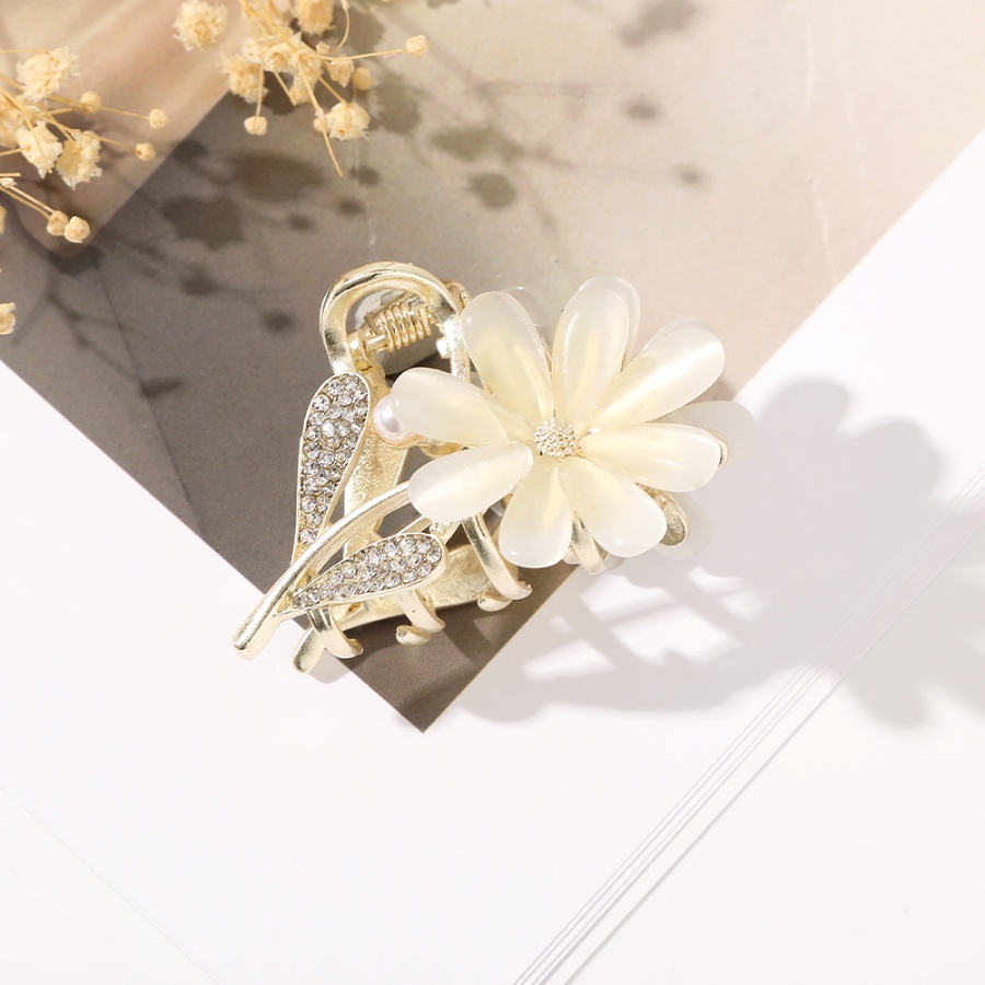 Kẹp Tóc Hợp Kim Hình Hoa Đính Đá Phong Cách Hàn Quốc Cho Nữ