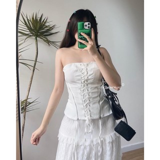 Chân váy maxi TRẮNG xoè