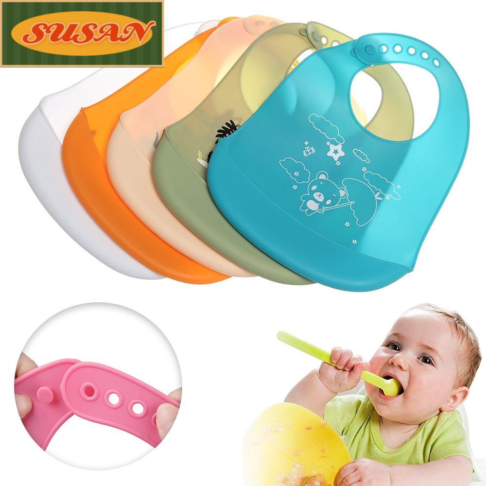 SUSANS Yếm Ăn Bằng Silicon Mềm Chống Thấm Nước Cho Bé