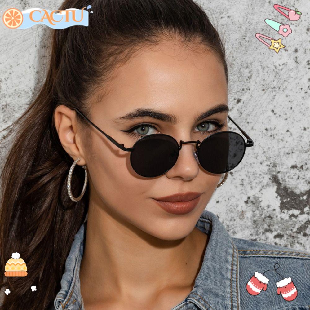 Kính Mát Tròn Màu Đen Chống Tia UV400 Dùng Khi Đi Du Lịch Dành Cho Nữ
