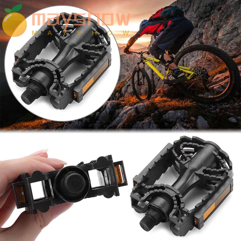 MAYSHOW 1 Cặp Bàn Đạp Xe Đạp Nhựa Phản Quang Kích Thước 14mm / 12mm